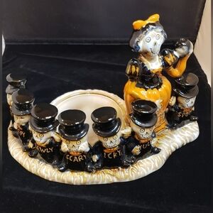 Boney Bunch Bone White & Seven Skeletons Candle Holder Yankee Candle 2013